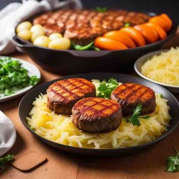 Отбивные из мяса под картофельной подушкой